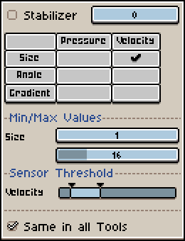 Sensor thresholds example